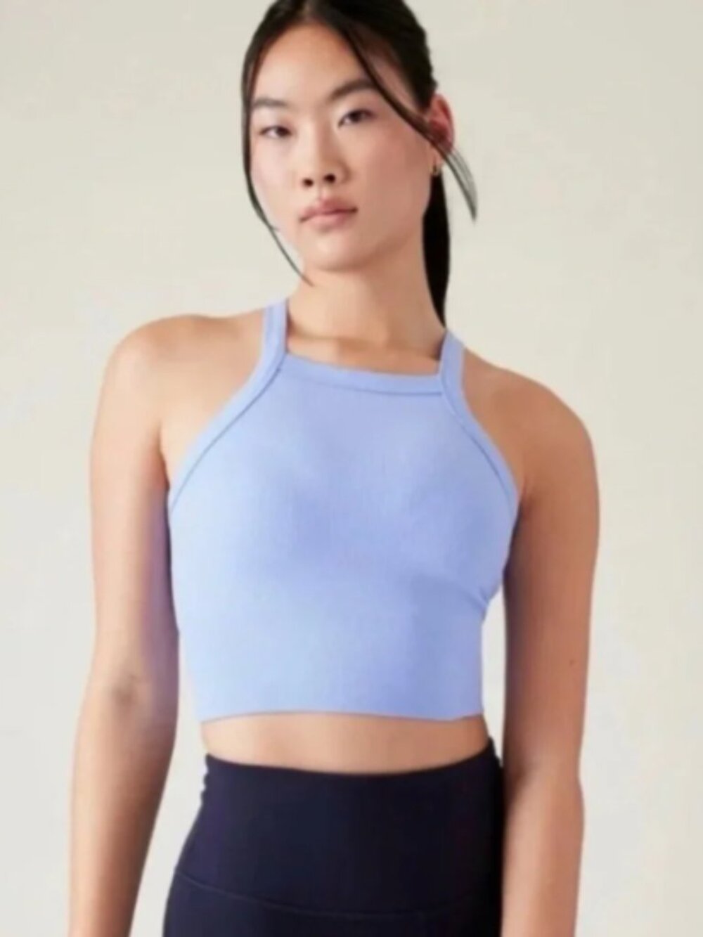Athleta Aurora Seamless High Neck Ribbed Tank Top